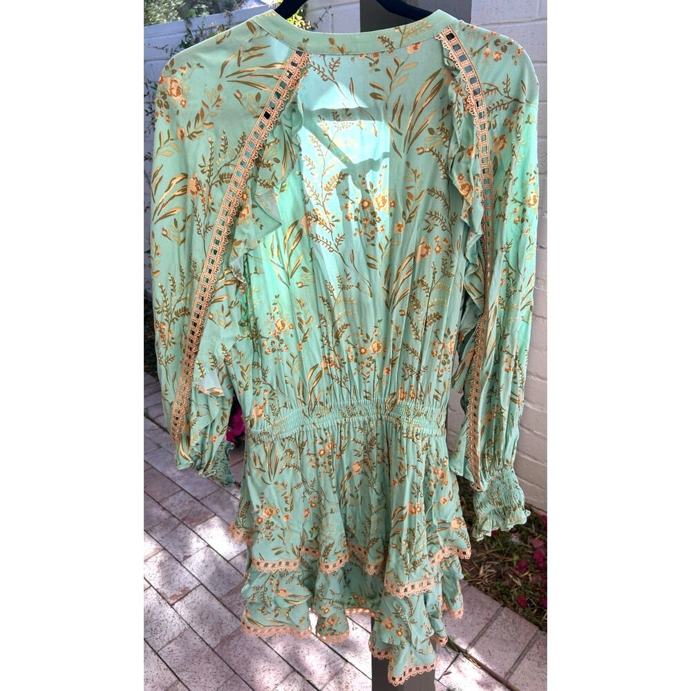 Spell & The Gypsy Maisie Playdress in Vintage Turquoise Size XL Ruffle and Lace - Picture 3 of 8